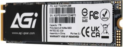 【SSD 1TB】AGI AI298 M.2 PCIe3.0 NVMe AI298 M.2 PCIe SSD - AGI Technology - Flash memory