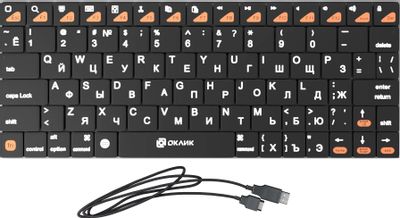 Клавиатура Oklick 840S,  USB, беспроводная, черный [754787]