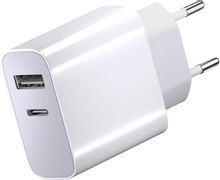Изображение товара Сетевое зарядное устройство BORASCO USB-A USB-C 20Вт 3A белое