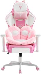 Кресло игровое ZONE 51 Kitty Meow, экокожа/ткань, до 150кг,  белый и розовый