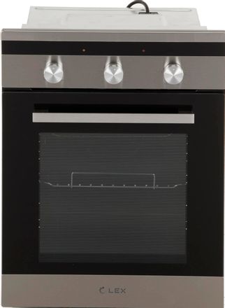 Духовой шкаф электрический LEX EDM 4570 IX,  53л,  дверца с 2 стеклами,  нержавеющая сталь/черный