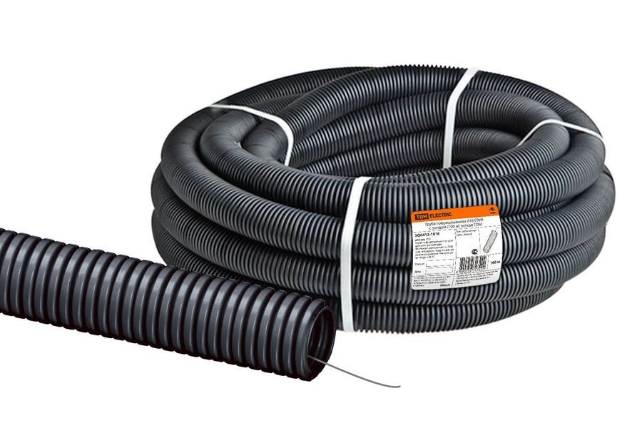Труба гофр. гибкая легк. ПНД Tdm Electric (SQ0413-1016) внеш.D=16мм с ...