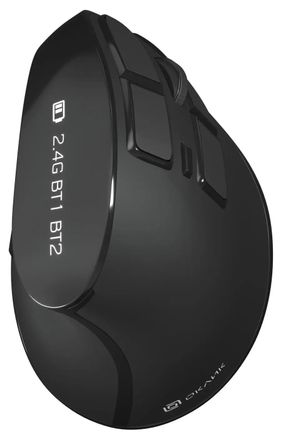 Мышь беспроводная Oklick 990MW, Bluetooth/Радио, вертикальная, оптическая, USB, USB-C, 2400dpi, черный [1533172]