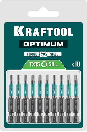 Набор бит Kraftool 26126-15-50-10,  универсальные,  Е 1/4,  10шт