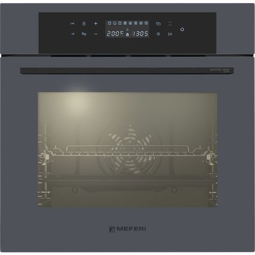 Духовой шкаф электрический MEFERI Ultra MEO6010GR, 65л, дверца с 2 стеклами, серый/нержавеющая сталь