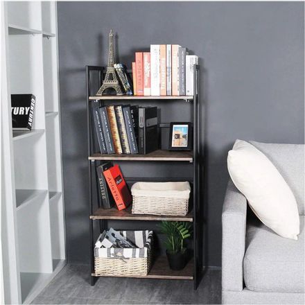 Стеллаж BRABIX Loft SH металл, дуб мореный/черный [641228]