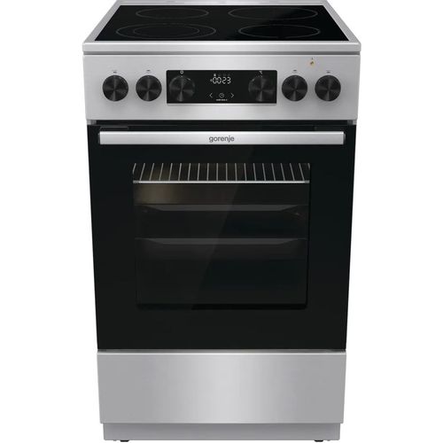 Электрическая плита Gorenje GEC5C40XC, стеклокерамика, без крышки, нержавеющая сталь