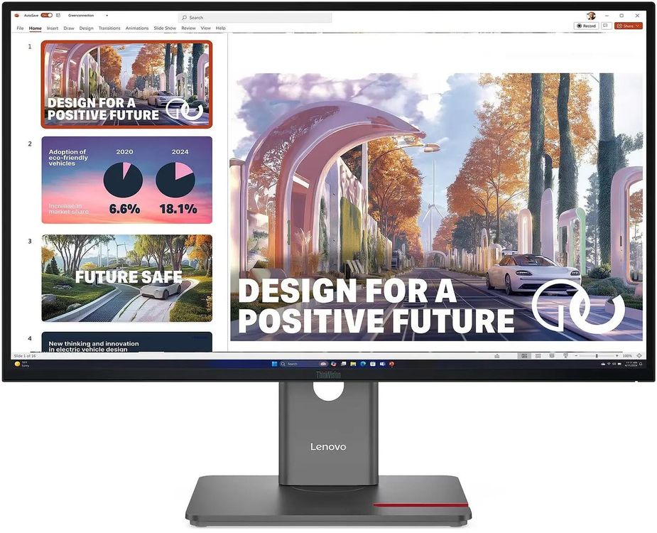 Монитор 27" Lenovo P27qd-40 IPS 2560x1440, 120 Гц, 4 мс, 16:9, 350 кд/м², HDMI 2.1, DisplayPort 1.4, USB-A, USB-C (140 Вт), Ethernet, KVM, встроенные динамики, Flicker Free, Low Blue Light, четырехсторонний безрамочный дизайн, регулировка по высоте, поворот на 90 градусов, черный