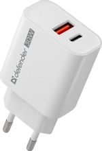 Изображение товара Сетевое зарядное устройство Defender UPA-130 30Вт USB-C USB-A белое