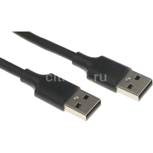 Кабель UGREEN US102, USB 2.0 A(f) (прямой) - USB 2.0 A (f) (прямой), ферритовый фильтр , круглое, 0.5м, черный [10308]
