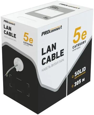 Кабель информационный PROCONNECT кат.5E, 305м, серый [01-0043-3]