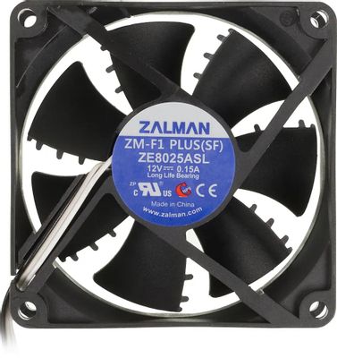 Вентилятор Zalman ZM-F1 Plus (SF) 80мм, 3-pin, 2000об/мин, 23дБ, Ret ...