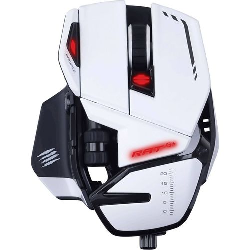Мышь проводная MAD CATZ R.A.T.6+, игровая, оптическая, USB, 12000dpi, белый и черный [mr04dcinwh000-0]