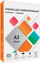 Пленка для ламинирования HELEOS LPA3-80, 80мкм, 303х426 мм, 100шт., глянцевая, A3