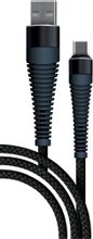 Изображение товара Кабель BORASCO Fishbone,  USB Type-C (m) -  USB (m),  1м,  в оплетке,  3A,  черный [38503]