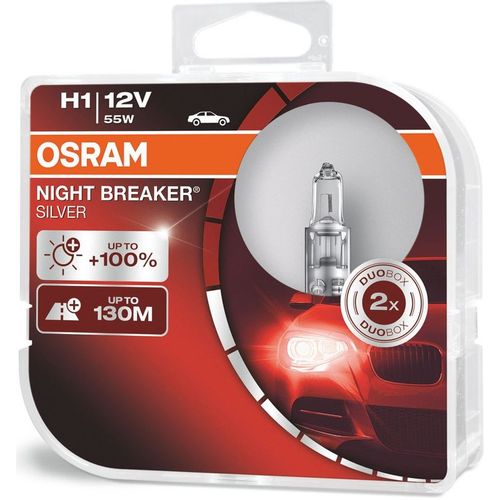 Лампа автомобильная галогенная Osram 64150NBS, H1, 12В, 55Вт, 3200К, 1шт