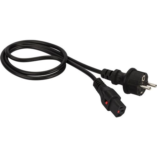 Шнур питания Lanmaster (LAN-PP13L/SH-1.0-BK) C13-Schuko проводник.:3x0.75мм2 1м 220В 10А черный