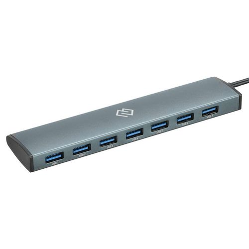 Хаб (разветвитель) Digma HUB-7U3.0-UC-G, серый