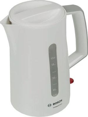 Характеристики Чайник электрический Bosch TWK3A011, 2400Вт, белый ...