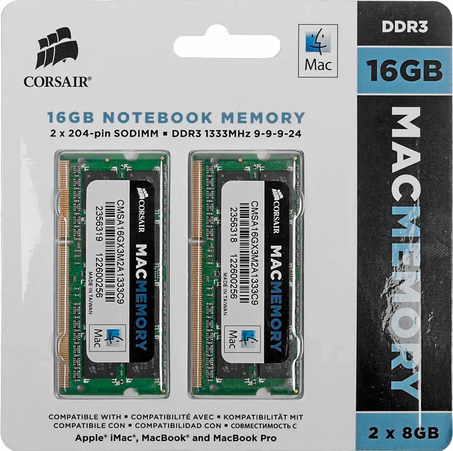 Corsair CMSA16GX3M2A1333C9 DDR3 2x 8 1333 SO DIMM Ret 685316