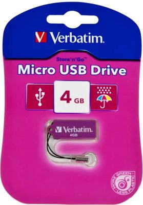 Флешка USB Verbatim Micro 4ГБ, USB2.0, розовый [47419] – купить в ...
