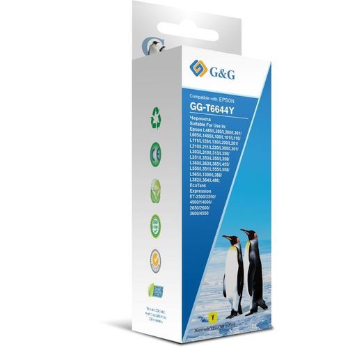 Чернила G&G GG-T6644Y, для Epson, 100мл, желтый