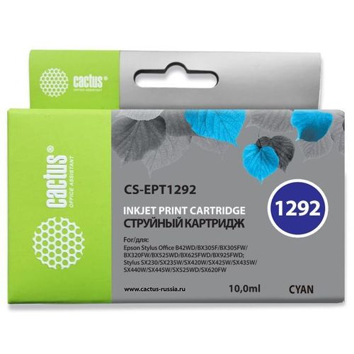 Картридж Cactus CS-EPT1292, T1292, голубой / CS-EPT1292