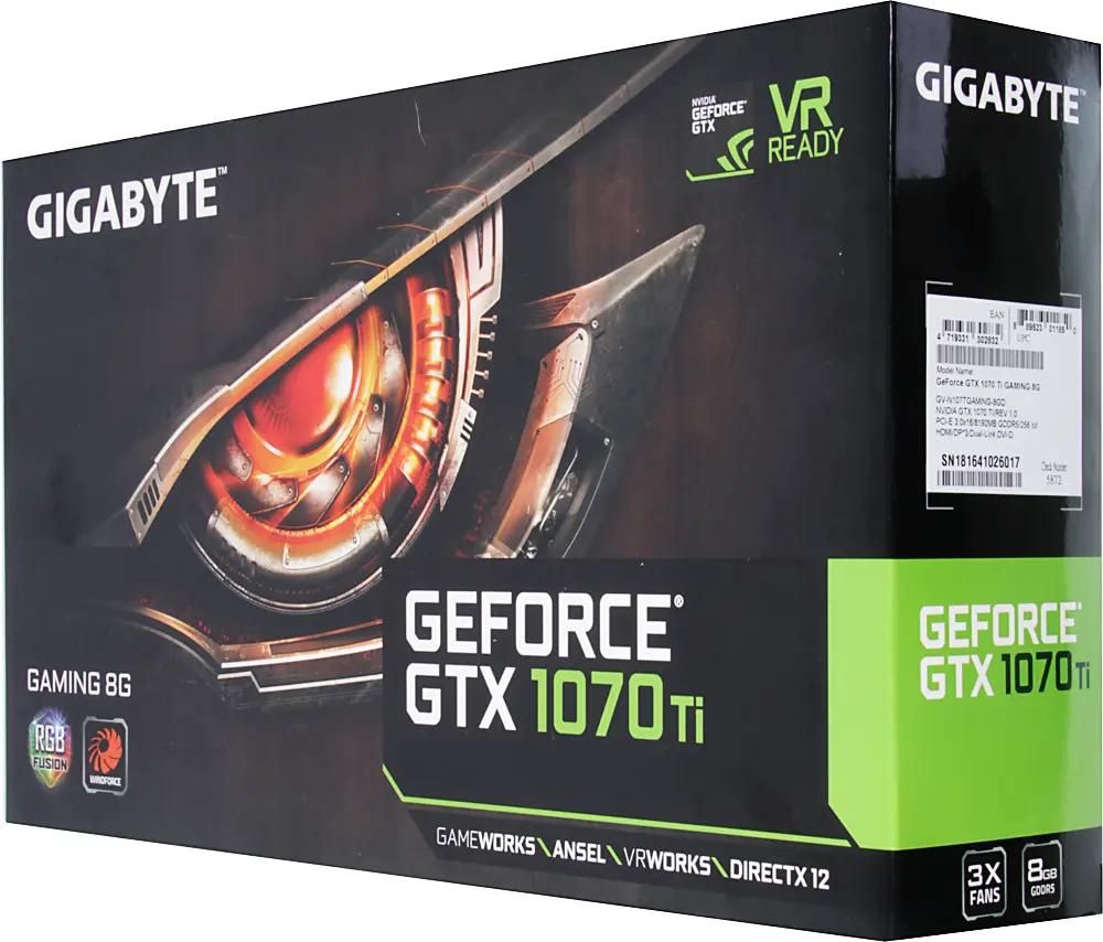 Gigabyte NVIDIA GeForce GTX 1070Ti GV N107TGAMING 8GD 8 GDDR5 OC Ret 1012369