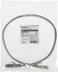 Патч-корд EXEGATE FTP-RJ45-RJ45-C5e-0,5M-GY FTP, кат.5E, 0.5м, белый