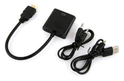 Изображение товара Переходник Buro HDMI-M-VGA-F-WUSB, HDMI (m) - VGA (f), 0.1м, черный Изображение товара Переходник Buro HDMI-M-VGA-F-WUSB, HDMI (m) - VGA (f), 0.1м, черный