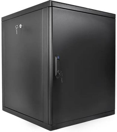Шкаф коммутационный ЦМО ШРН-М-12.500.1-9005 настенный,  металлическая передняя дверь,  12U,  600x610x456 мм