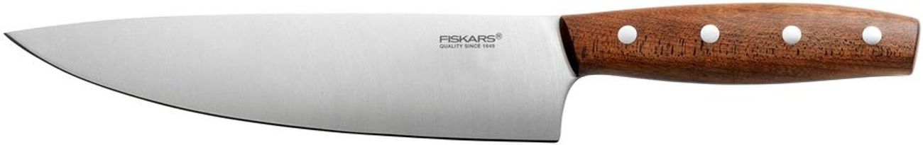 Нож кухонный Fiskars Norr, универсальный, 200мм, заточка прямая, стальной, коричневый [1016478]