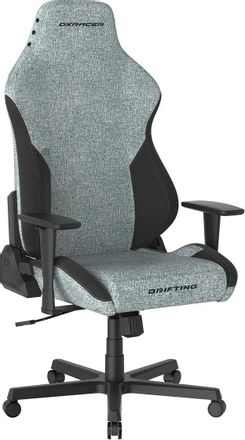 Кресло игровое DXRACER Drifting, ткань дышащая, до 125кг, топ-ган, регулируемые 3D подлокотники,  серый и чёрный
