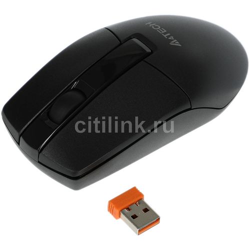 Мышь беспроводная A4TECH G3-330N, радио, оптическая, USB, 1200dpi, черный