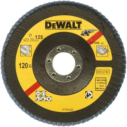 Лепестковый шлифкруг DeWALT DT3268-QZ,  125мм,  22.2мм, по металлу