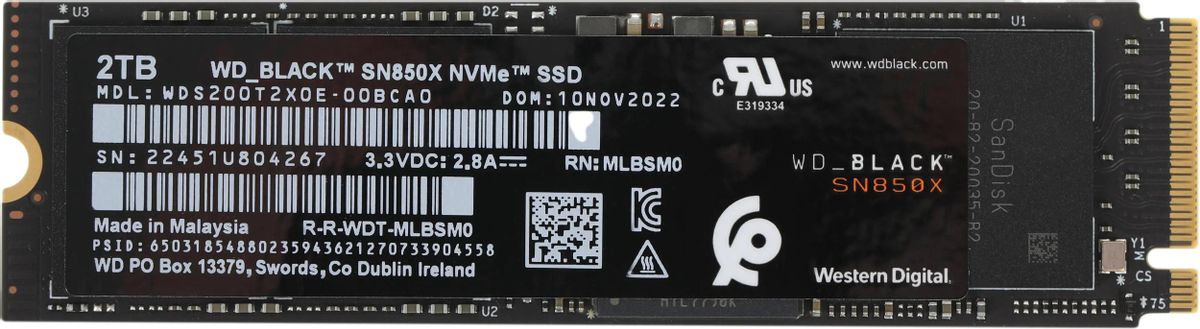 SSD WD Black SN850X WDS200T2X0E 2 M.2 2280 PCIe 4.0 x4 NVMe M.2 1896877