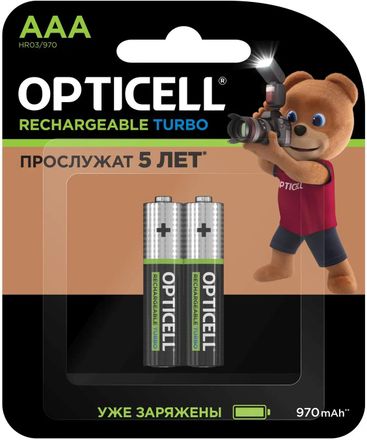 AAA Аккумуляторная батарейка OPTICELL Turbo 6080003,  2 шт. 970мAч