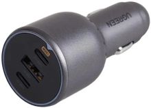 Изображение товара Автомобильное зарядное устройство UGREEN EC705,  USB-A,  2xUSB-C, 130Вт, 5A, черный [55511]