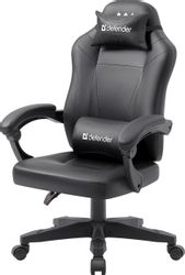 Кресло игровое Defender Master, экокожа, до 140кг, черный
