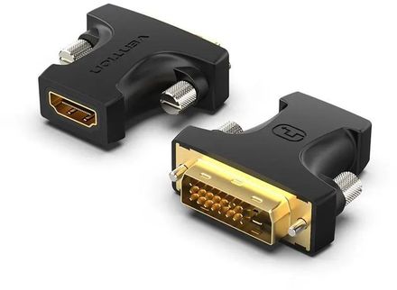Переходник видео VENTION AILB0, HDMI (f) - DVI-D (m), ver 1.4, GOLD, черный