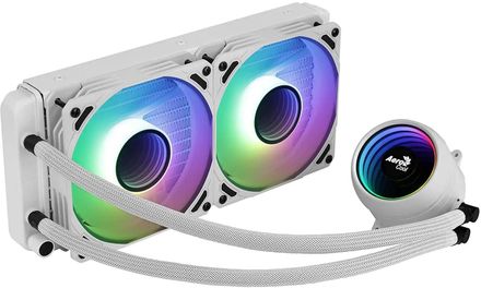 Система водяного охлаждения Aerocool Mirage L240,  4-pin,  ARGB,  белый,  120мм,  Ret [mirage l240 wh]