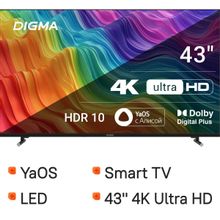 Изображение товара Телевизор DIGMA 43 4K Ultra HD Smart TV YaOS с HDR и Wi-Fi
