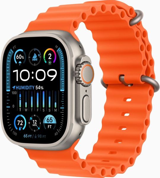 Смарт-часы Apple Watch Ultra 2 A2987,  49мм,  оранжевый/титан [mreh3lw/a]