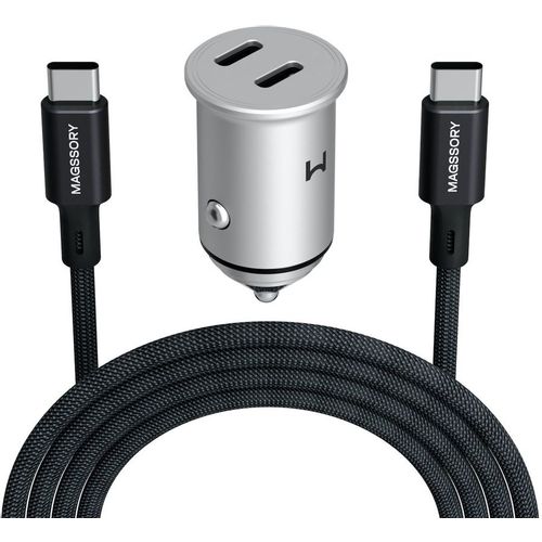 Автомобильное зарядное устройство MAGSSORY cch002, USB-C, USB-C, 45Вт, 3A, темно-серый
