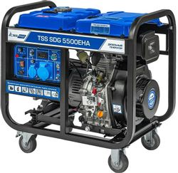 Изображение товара Дизельный генератор ТСС SDG 5500EHA, 220/12 В, 5.5кВт, на колёсах с АКБ [277012]