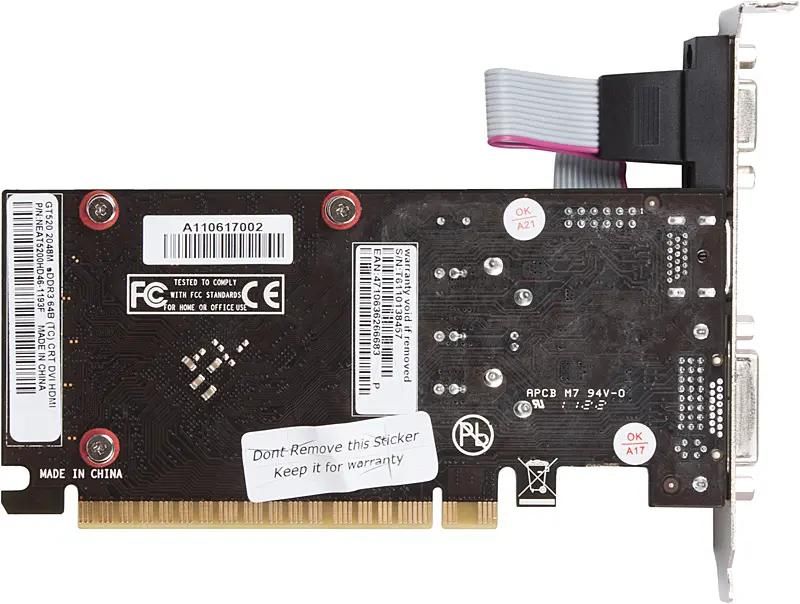 Palit NVIDIA GeForce GT 520 2 DDR3 Low Profile oem neat5200hd46 119xf bulk 622054