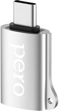 Изображение товара Адаптер OTG PERO AD02 USB Type-C - USB Silver для мобильных устройств