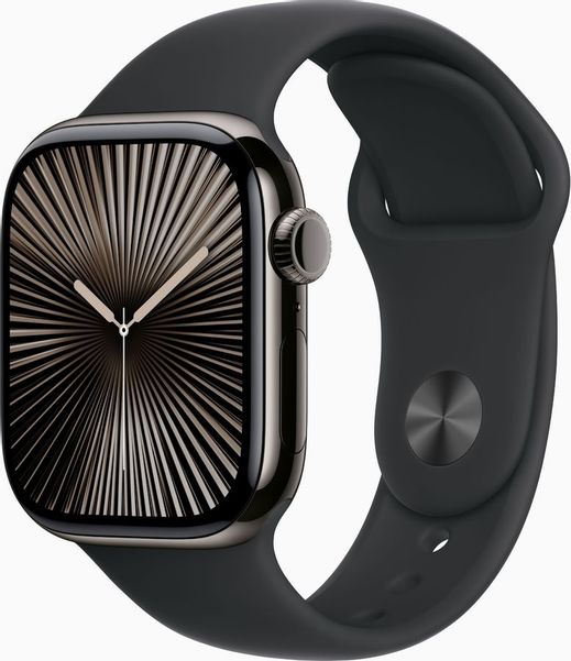 Смарт-часы Apple Watch Series 10 A3001,  42мм,  черный/бежевый титан [mwxg3zp/a]