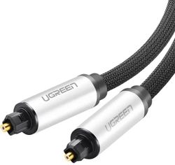 Изображение товара Кабель UGREEN AV108,  Toslink (m) (прямой) -  Toslink (m) (прямой),  GOLD ,  ферритовый фильтр ,  2м,  черный [10540]