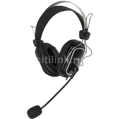 Гарнитура A4TECH HS-50, для компьютера, мониторные, проводные, черный